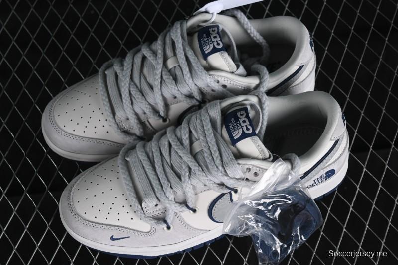 Nike SB Dunk Low The North Face Collaboration - Grey Blue Pig 8 Starry Sky Anniversary High-End Custom Low-Top Casual Skate Shoes - XX2025-311