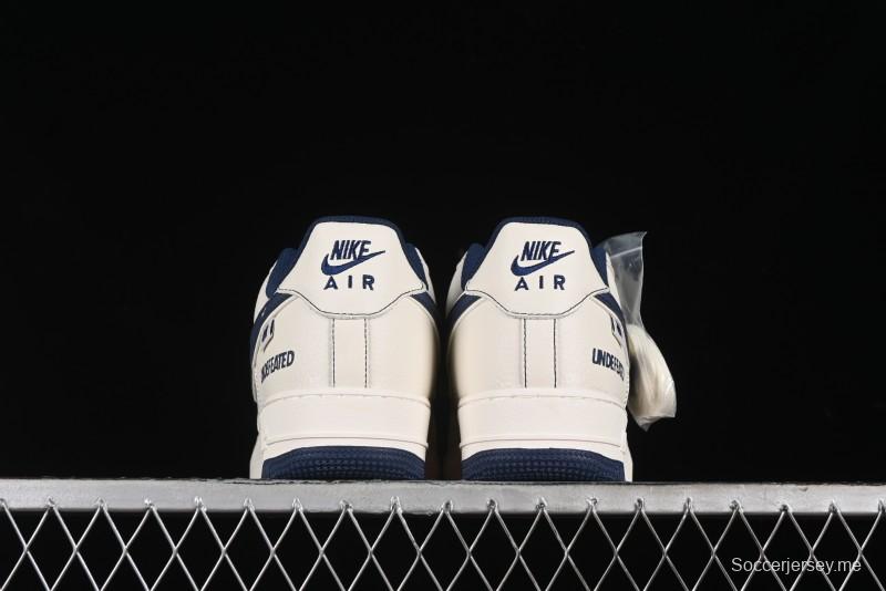 Nike Undefeated x Air Force 1 Low Casual Sneakers in Dark Blue Hemp with Reflective Details - UT2023-205