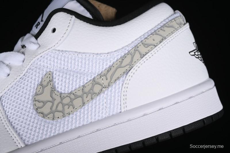 Nike Air Jordan 1 Low AJ1 White Mesh Retro Basketball Shoes - 338145-110