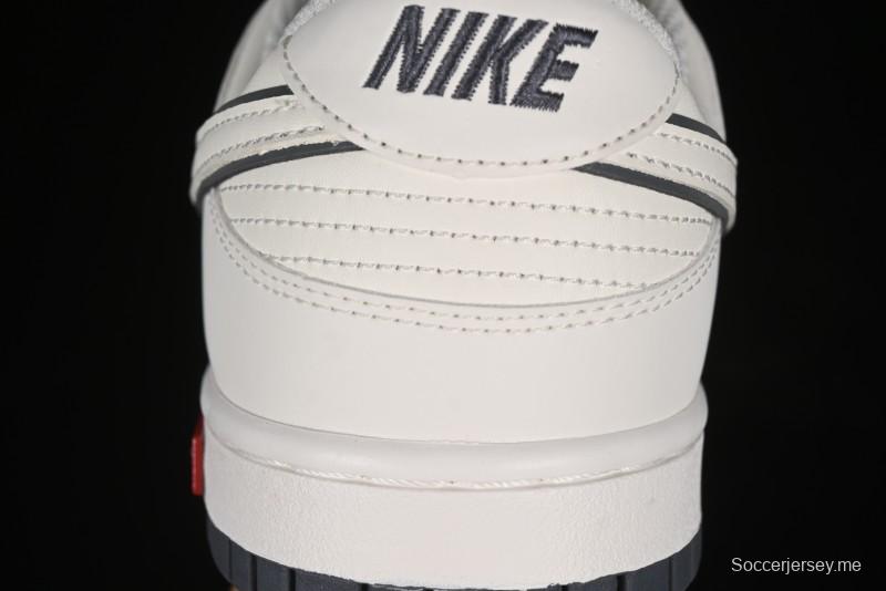 Nike SB Dunk Low Supreme Collaboration - Beige Grey Swoosh Anniversary Customized Low-Top Casual Skate Shoes - DJ2024-014