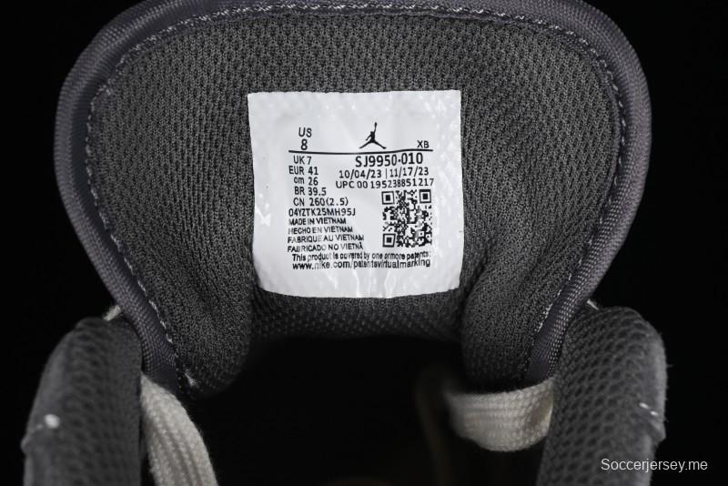 Nike Air Jordan 1 Low AJ1 Stussy Collaboration - Grey Pigskin Custom Low-Top Basketball Shoes - SJ9950-010