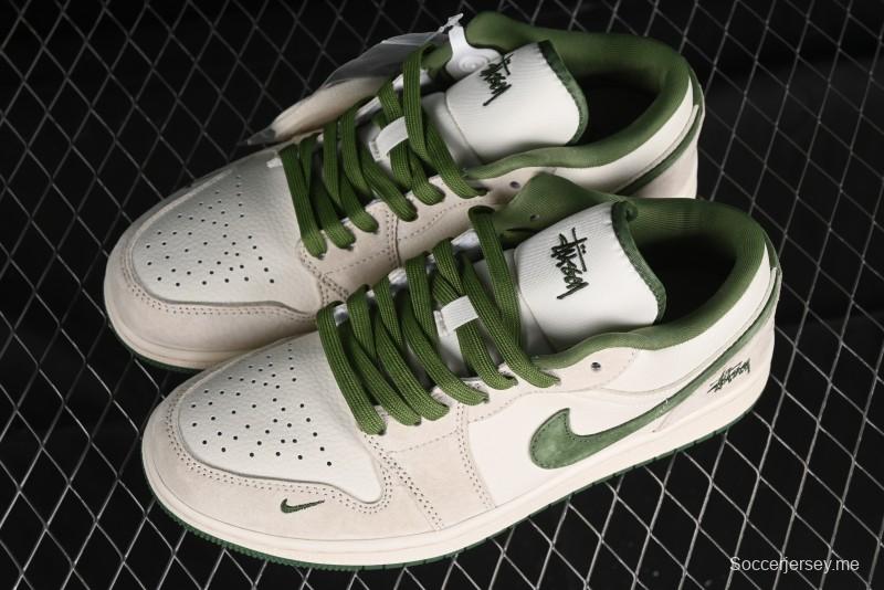 Nike Air Jordan 1 Low Stussy Collaboration Retro Basketball Shoes - DM5688-102