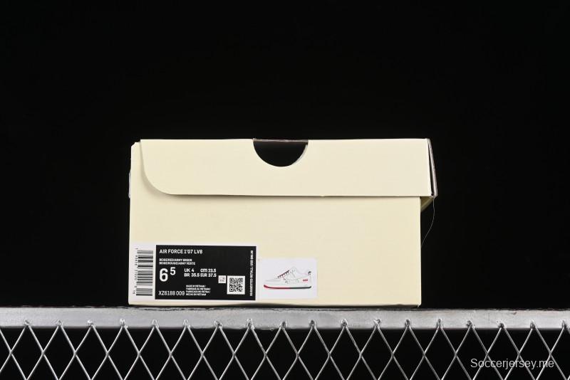 Nike Air Force 1 '07 Low Supreme Casual Sneakers in Beige Red Green - XZ6188-009