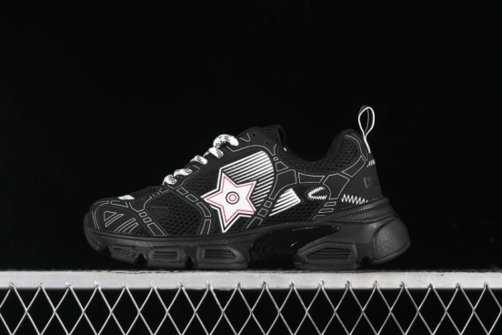 Dior Chrono Round Toe Lace-Up Lifestyle Casual Running Sneakers - 6865 WHITE BLACK