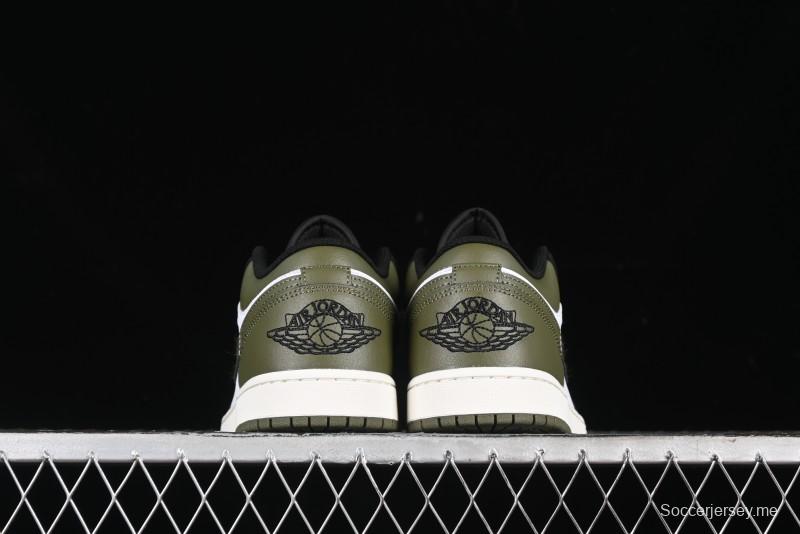 Nike Air Jordan 1 Low "Medium Olive" Casual Sneakers - 553558-092