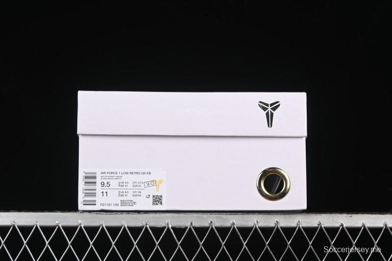 Nike Air Force 1 '07 Low Kobe Full-Grain Leather Casual Sneakers with Full-Length Air Cushion - FZ1151-100