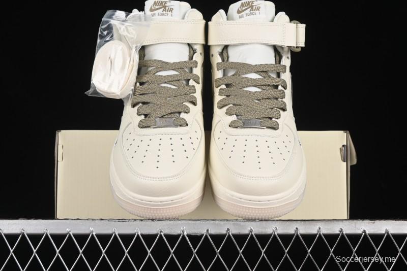 Nike Air Force 1 '07 Mid Military Green Dual-Color Sole Starlight Retro Sneakers - XL0236-231