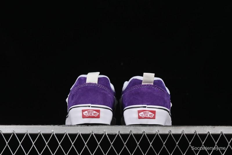 Vans Classics Knu Skool Full-Grain Leather Retro Sneakers with Chunky Silhouette - VN000CS0DRV