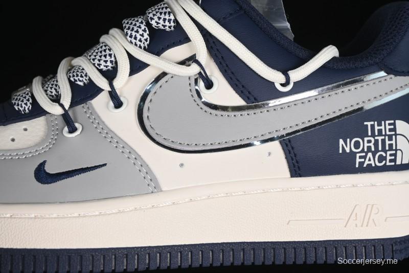 Nike Air Force 1 '07 Low The North Face Collaboration - Grey Blue Drawstring Low-Top Casual Sneakers - SJ1198-700