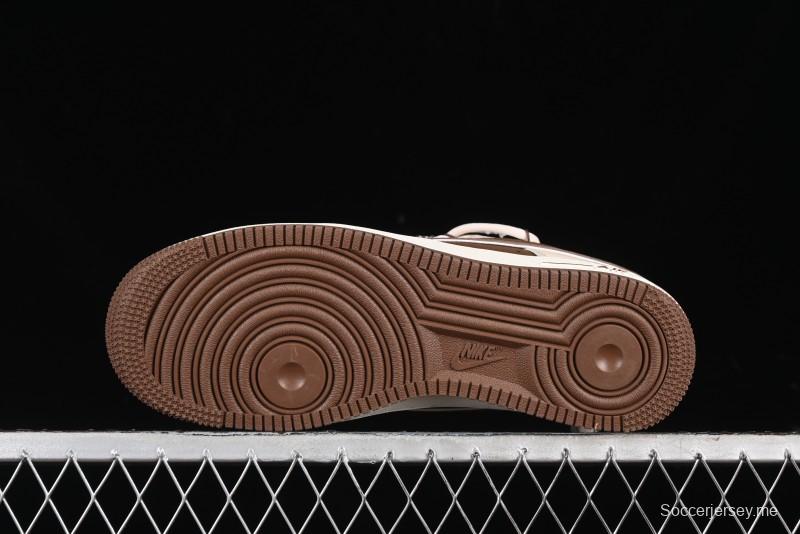 Nike Air Force 1 '07 Low Gucci Collaboration - Brown Coffee Drawstring Low-Top Casual Sneakers - SJ1198-400