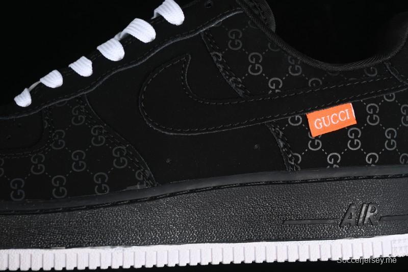 Nike Air Force 1 '07 Low Gucci Bear Collaboration - Midnight Black Low-Top Casual Sneakers - KK1988-007
