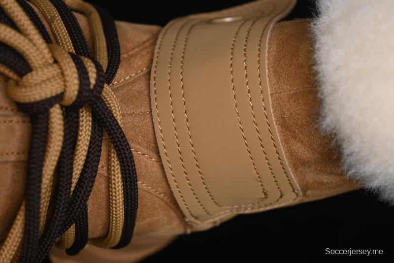 Ouder Retro Lace-Up Mid-Calf Warm & Thickened Platform Casual Snow Boots with Wool Lining - Oud024 Brown