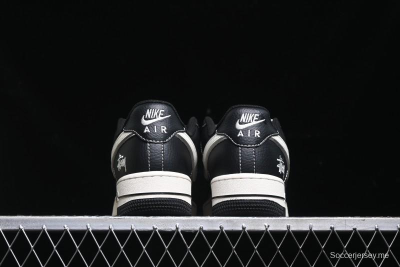 Nike Air Force 1 '07 Low Stussy Collaboration - All Black Low-Top Casual Sneakers - XZ6188-311