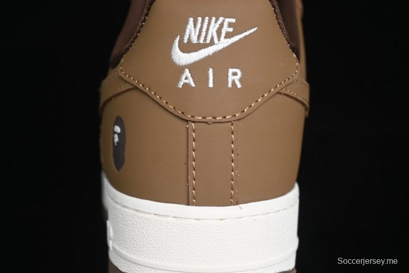 Nike Air Force 1 '07 Low Bape Collaboration - Brown Violent Bear Casual Sneakers - DF0188-013