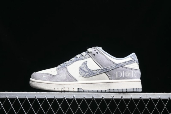 Nike SB Dunk Low Dior Stone Island Triple Collaboration Woven Grey Hook Anniversary High-End Custom Low-Top Casual Sneakers - DM6868-006