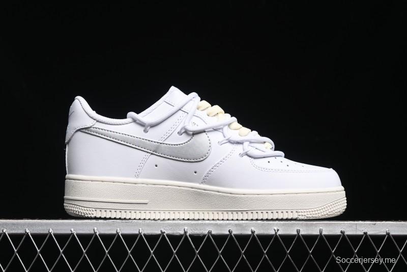 Nike Air Force 1 '07 Low Silver Hook Off-White Style Casual Sneakers - ZH0316-049