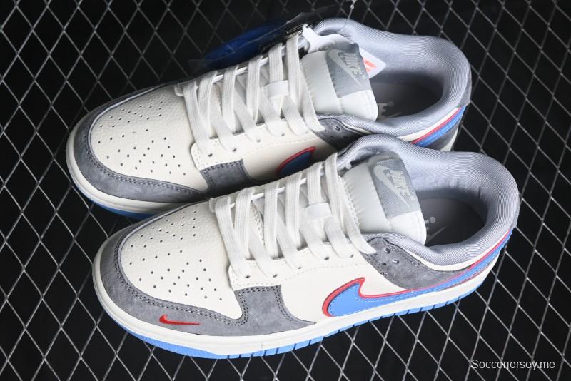 Nike SB Dunk Low Supreme Collaboration Anniversary Custom Low-Top Casual Skate Shoes - KK1333-010