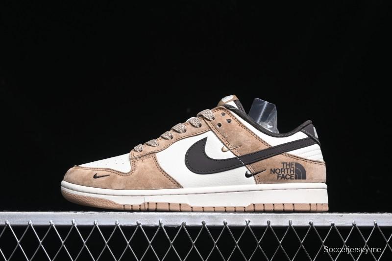 Nike SB Dunk Low The North Face Collaboration - Black White Brown Anniversary High-End Custom Low-Top Casual Skate Shoes - XS1086-004