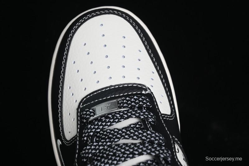 Nike Air Force 1 '07 Low Stussy Collaboration - Beige Black Pattern Red Outsole Low Top Casual Sneakers - XZ6188-339