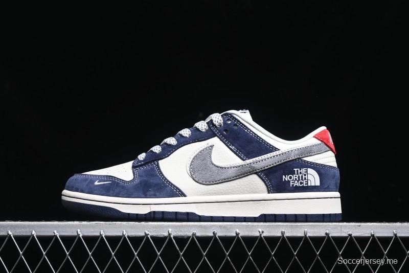 Nike SB Dunk Low The North Face Collaboration - Light Blue Grey Check Anniversary High-End Custom Low-Top Casual Skate Shoes - YX5066-251