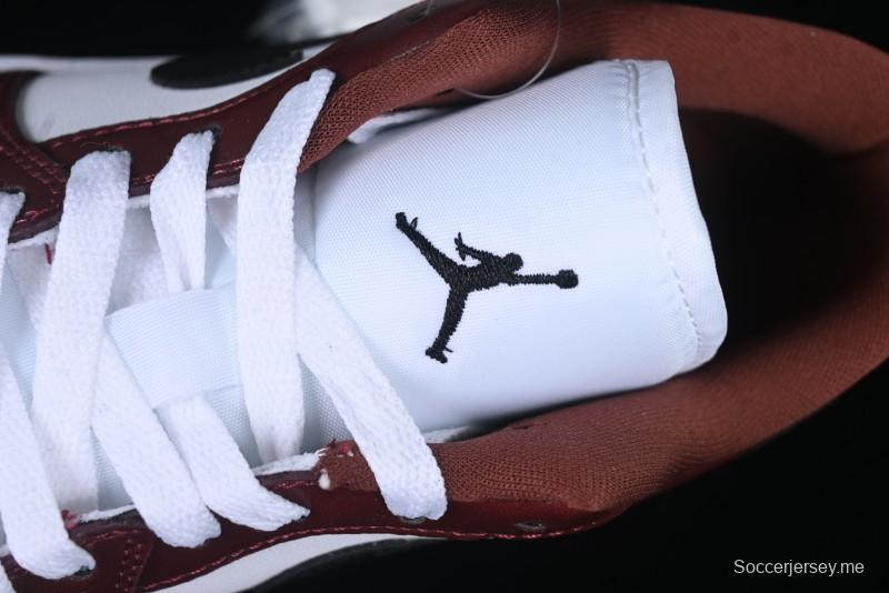 Nike Air Jordan 1 Low AJ1 Retro Lifestyle Sneakers in White and University Red - HF3148-102