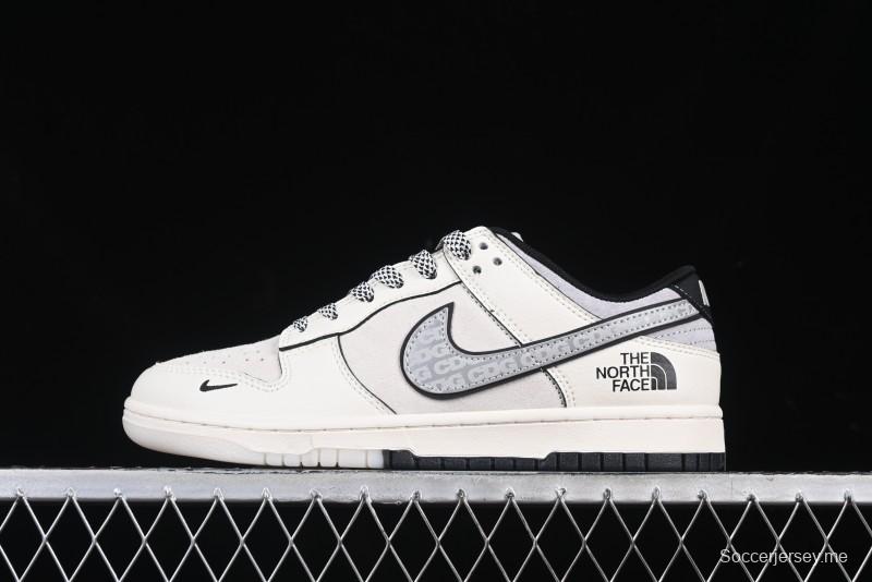 Nike SB Dunk Low The North Face x CDG Triple Collaboration Black Letter Grey Swoosh Anniversary Custom Low-Top Casual Skate Shoes - DM6868-029