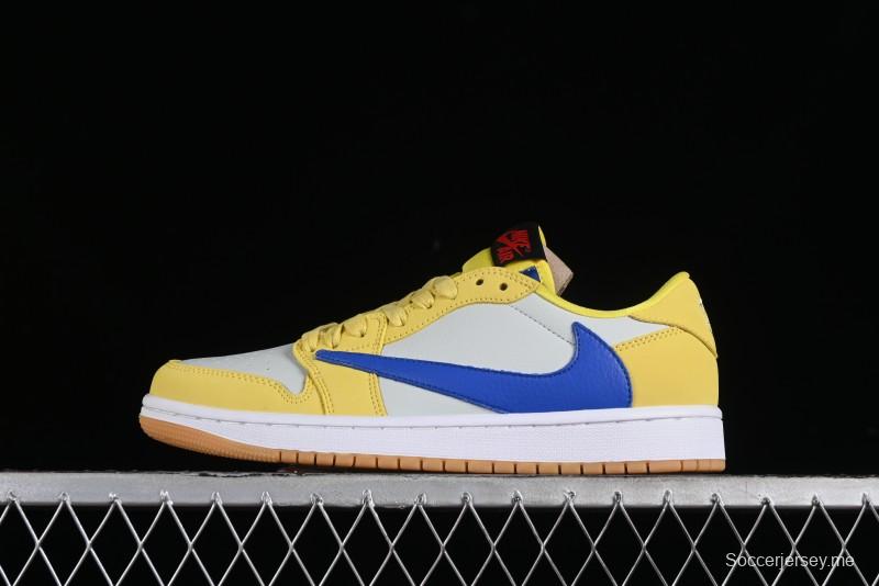 Nike Travis Scott x Air Jordan 1 Low OG Retro Sneakers with Reverse Swoosh - DZ4137-700