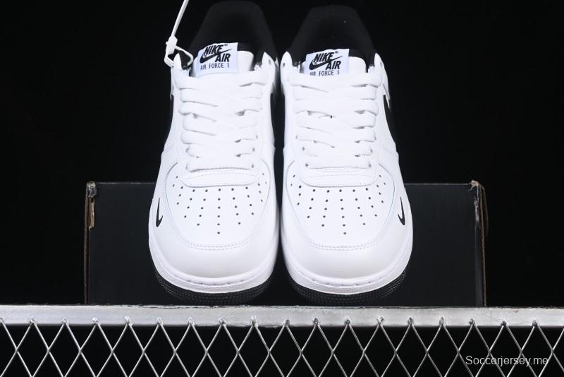 Nike Air Force 1 '07 Low White Black Swoosh Casual Sneakers - 315122-103