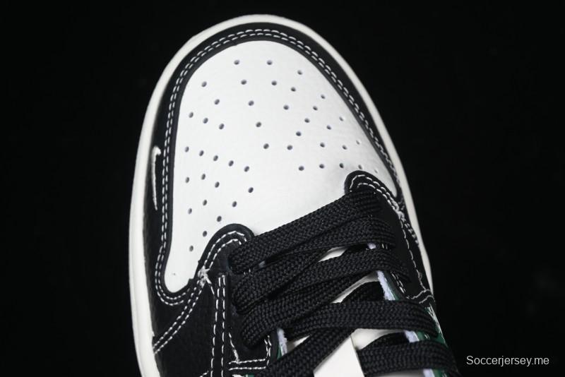 Nike Travis Scott x Fragment Design x Air Jordan 1 Low OG SP AJ1 Stussy Collaboration - Black Green - AG3702-805