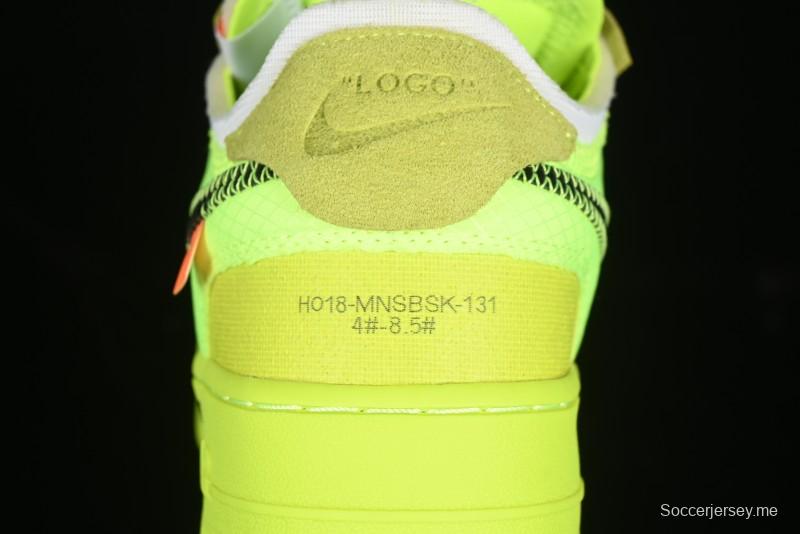 Nike Off White x Air Force 1 Low OW Collaboration Transparent Yellow Sneakers - AO4606-700