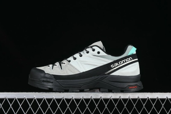Salomon x Contragrip All-Terrain Hiking Shoes - Lightweight Gray with Black & Teal Accents