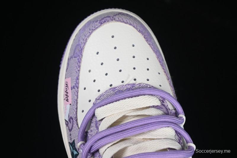 Nike Air Force 1'07 Low "Purple Star" Custom Casual Sneakers - BD7700-220