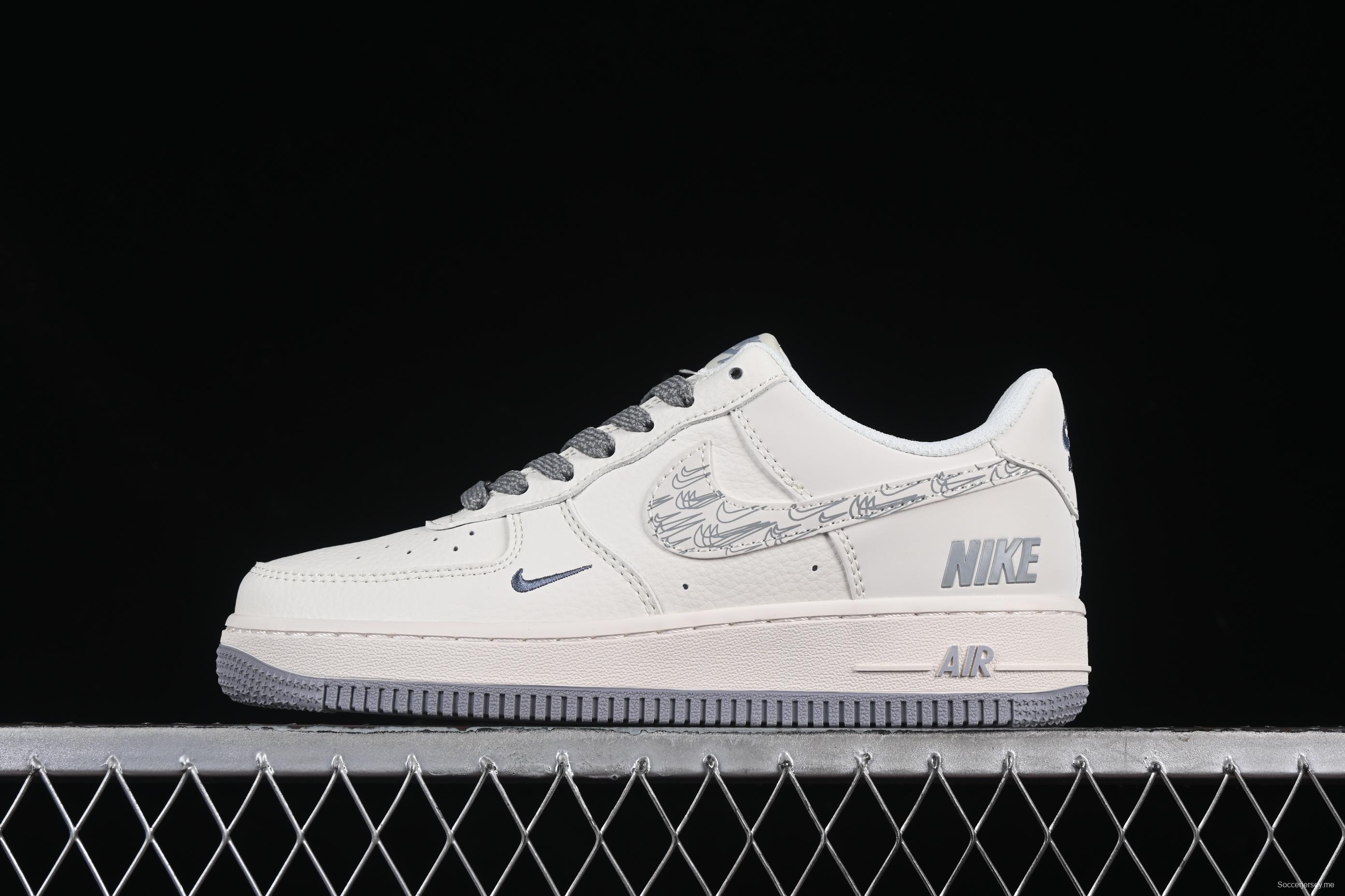 Nike Air Force 1 '07 Low Casual Sneakers in Light Grey with Mini Swoosh - HH7518-048