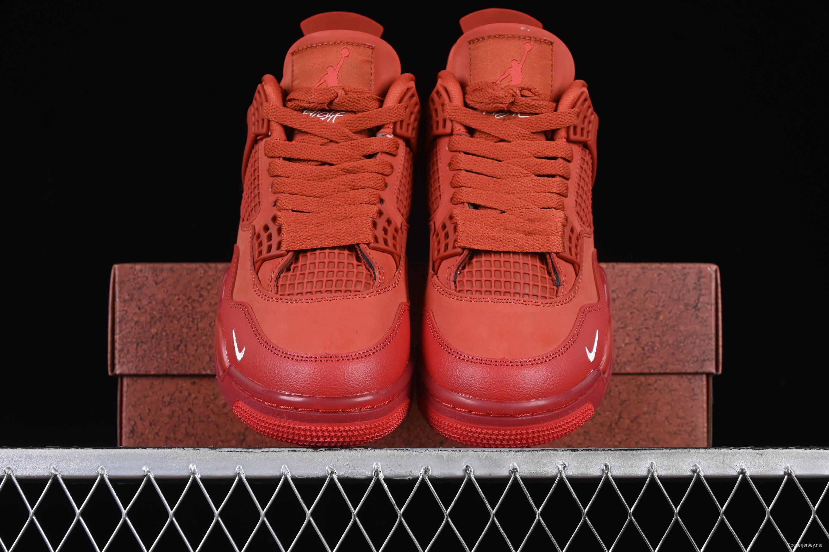 Nike Air Jordan 4 Retro OG "Brick By Brick" High-Top Sneakers with Suede and Leather Upper - HF4340-800