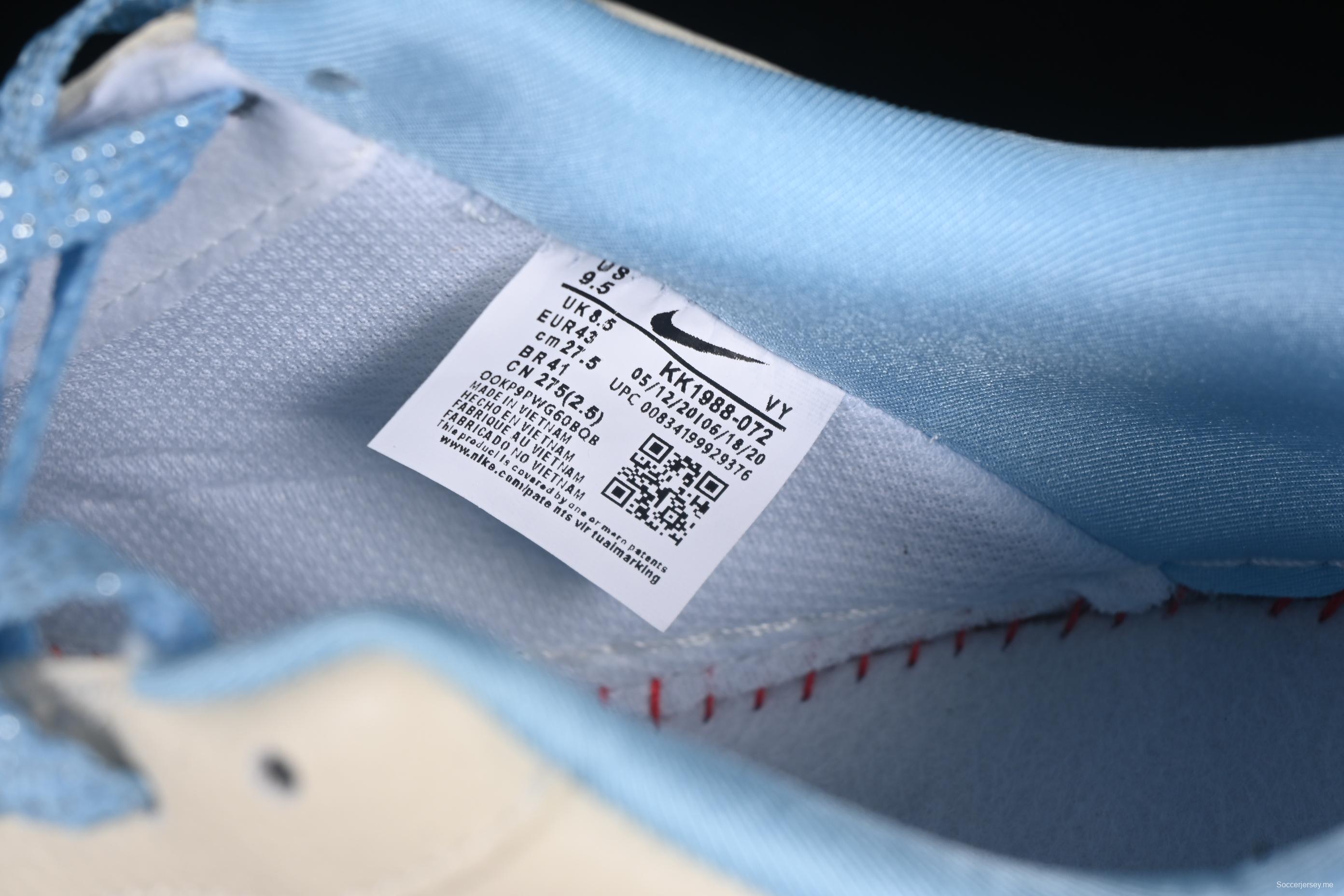 Nike Air Force 1'07 Low Dior Collaboration Beige Blue Checkered Casual Sneakers - KK1988-072