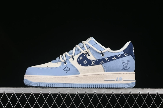 Nike Air Force 1 '07 Low LV Collaboration University Blue Drawstring Casual Sneakers - DM6868-059