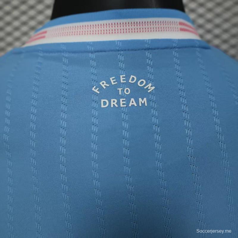 إصدار اللاعب 25/26 قميص بأكمام طويلة طويلة الأكمام أزرق اللون أزرق اللون أزرق ثالث