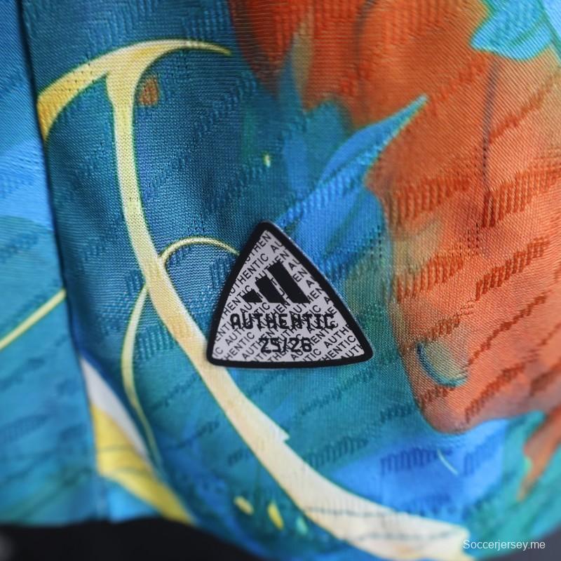 إصدار اللاعب 2025 قميص اليابان 2025 بتصميم الساموراي والخلفية النارية