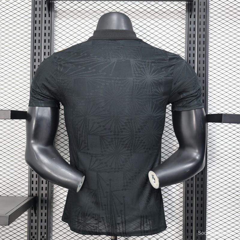 إصدار اللاعب 2025 المكسيك 2025 قميص أسود بتصميم تقليدي بنمط قميص المكسيك