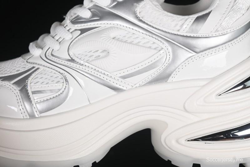 GG-CC Chunky Low Casual Fashion Sneakers with Thick Sole and Height Increasing Design - 2607 White