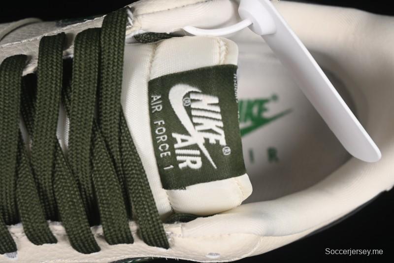 Nike Air Force 1 '07 Low Supreme Collaboration Green Camo Swoosh Casual Sneakers - KK1988-069