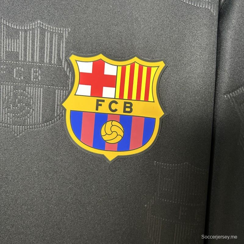 25/26 قميص نادي برشلونة أسود بشعار سبوتيفاي