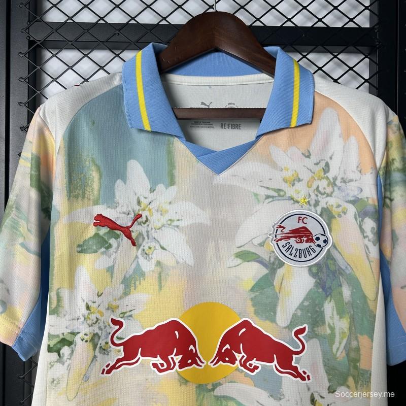 25/26 RB سالزبورغ قميص أبيض بنقشة زهور أبيض مع قميص بنقشة زهور