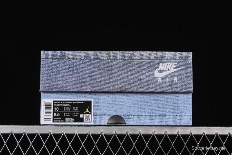 حذاء نايك اير جوردان 4 نايك اير جوردان 4 ريترو دنيم "أزرق مهترئ" بلمسة نهائية مغسولة - IB6716-100