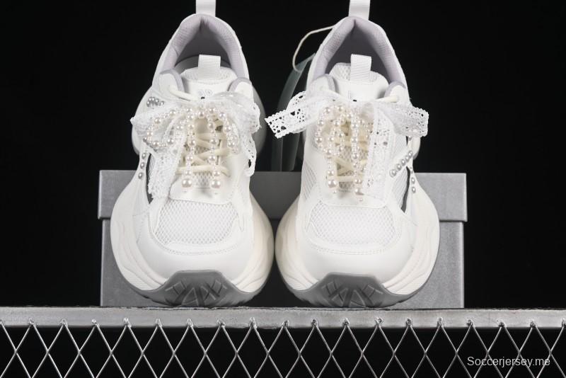 حذاء أبي كاجوال من الدانتيل الدانتيل سلسلة اللؤلؤ - 250310 أبيض