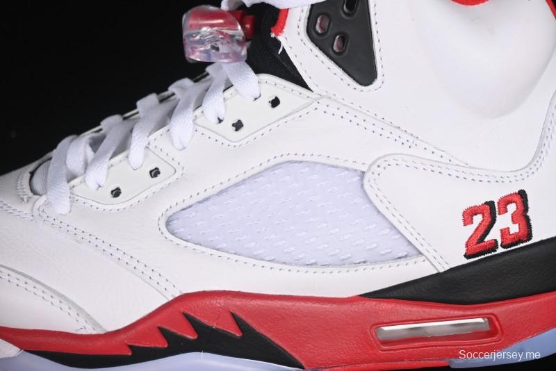 حذاء نايك اير جوردان 5 ريترو لكرة السلة نايك اير جوردان 5 ريترو بلون أحمر ناري ولسان أسود - HQ7978-101