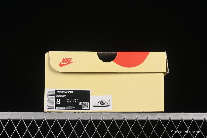 حذاء نايك اير فورس 1 '07 منخفض من نايك ستاسي كولابورشن ستاسي كولاج بأربطة سوداء - DM686868-073