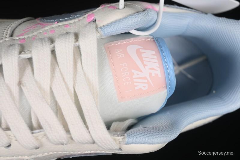 حذاء نايك اير فورس 1'07 المنخفض من نايك اير فورس 1'07 لون وردي وأزرق لوف إصدار محدود كاجوال - CW1574-058