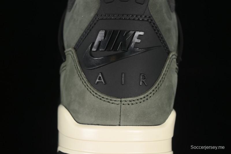 حذاء نايك Undefeated x Air Jordan 4 OG من نايك أنديفايتد باللون الأخضر الزيتوني مع لمسات برتقالية وسوداء - IB1519-200