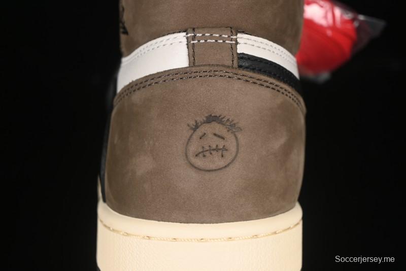 نايك ترافيس سكوت × اير جوردان 1 هاي جوردان 1 هاي أو جي AJ1 إصدار محدود من نايك ترافيس سكوت × اير جوردان 1 هاي اوج AJ1 إصدار عكسي سووش - CD4487-100